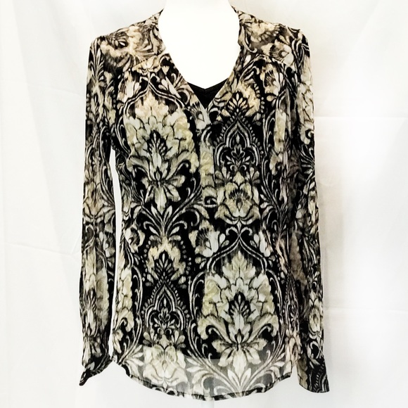 INC NWT Pullover Semi-Sheer Blouse w Camisole - Picture 1 of 4
